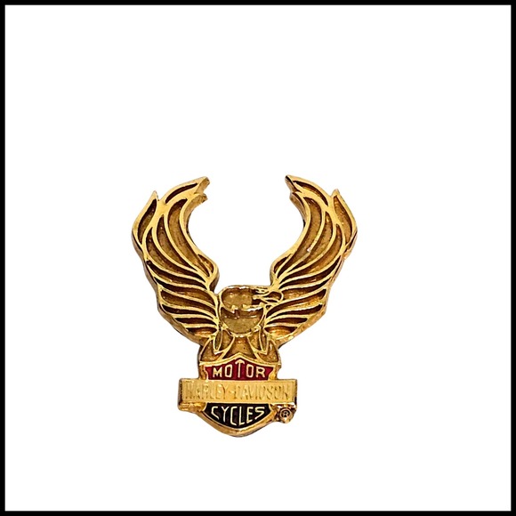Harley-Davidson Eagle‎ Pin Biker Lapel Pin Gold Tone Motorcycle Logo - Picture 1 of 7